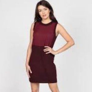 M. Rena Large Lucie Mixed Media Burgandy Dress, New with Tags